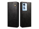 Custodia Per Oppo Reno11 F In Pelle Flip Case Portafoglio Con Funzione Stand Nero