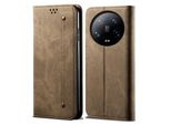 Custodia Per Xiaomi 14 Ultra, Custodia A Portafoglio In Pelle Con Chiusura Magnetica E Supporto Khaki