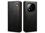 Custodia Per Xiaomi Redmi Note 14 Pro 5G In Pelle Flip Case Portafoglio Con Funzione Stand Nero