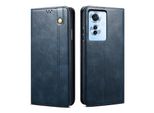 Custodia Per Oppo Reno11 F In Pelle Flip Case Portafoglio Con Funzione Stand Blu