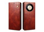 Custodia Per Honor Magic6 Lite In Pelle Flip Case Portafoglio Con Funzione Stand Rosso