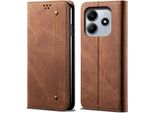 Custodia Per Xiaomi Redmi Note 14 5G, Custodia A Portafoglio In Pelle Con Chiusura Magnetica E Supporto Marrone