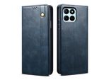 Custodia Per Honor X6B In Pelle Flip Case Portafoglio Con Funzione Stand Blu
