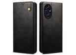 Custodia Per Honor 200 In Pelle Flip Case Portafoglio Con Funzione Stand Nero