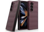 Custodia Per Samsung Galaxy Z Fold 6 Custodia Rigida Pc Opaca Antiurto Antiscivolo Borgogna