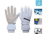 Guanti Invernali Donna, Guanti Ciclismo Impermeabile Antivento, Guanti Da Sci Guanti Termici Antiscivolo Per Ciclismo Sci Escursionismo, Azzurro