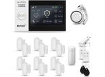 Huxgo HXA007 Sistema Di Allarme Casa Wifi + Gsm 2G Con Sirena, Sistema Di Allarme Con 1X Sensore Di Movimento E 12X Sensore Porta-Finestra, Sistema Di Allarme Per Appartamento, Casa, Garage, Tuya Smartlife App