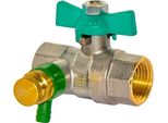 Valvola A Sfera Dvgw Per Acqua Potabile 1/2" IG-IG Con Maniglia A Levetta E Scarico: 1/2 Pollice"