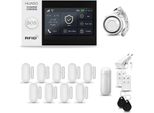 Huxgo HXA007 Sistema Di Allarme Casa Wifi + Gsm 2G Con Sirena, Sistema Di Allarme Con 1X Sensore Di Movimento E 9X Sensore Porta-Finestra, Sistema Di Allarme Per Appartamento, Casa, Garage, Tuya Smartlife App