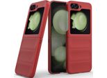 Custodia Per Samsung Galaxy Z Flip 6 / Z Flip 7 Fe Custodia Rigida Pc Opaca Antiurto Antiscivolo Rosso