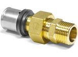 Raccordo Di Transizione A Pressare Pipetec In 2 Parti Da Tubo Composito In Alluminio 20 X 2 Mm A 1/2" Filettatura Esterna: 20 X 2 Mm - 1/2 Pollice Dimensione: 20 X 2 Mm - 1/2 Pollice"