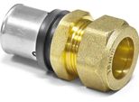 Pipetec Press Transition From 26 X 3 Mm Aluminium Multilayer Pipe To 28 Mm Cu Pipe Compression Fitting : 26 X 3 - 28 Mm Size: 26 X 3 - 28 Mm