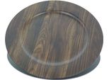 Kaemingk Piatto Decorativo Natalizio Effetto Legno Marrone Ø 33 Cm - Plastica
