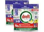 Pastiglie Per Lavastoviglie Dreft Platinum Lemon All In 1 - 2 X 75 Pastiglie