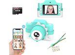 Zelurxx 32GB Fotocamera Per Bambini, Fotocamera Digitale, 2 Pollici, 48 Megapixel, 1080P, Regalo Per Bambini Di 3-12 Anni, Blu