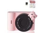 Zelurxx 32GB Fotocamera Per Bambini, Touchscreen, Fotocamere Digitali, 3 Pollici, Con Obiettivo Anteriore E Posteriore, Regalo Per Bambini Di 4-12 Anni, Rosa