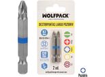 Wolfpack Linea Profesional Punte Lunghe Pozidriv N. 2 (2 Pz.) Acciaio Al Cromo Vanadio S2. Punte Esagonali, Portapunte,