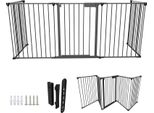 Jopassy Griglia Di Sicurezza Per Caminetto 5X Griglia Di Sicurezza Per Stufa Griglia Di Sicurezza Per Box Griglia Di Sicurezza Per Porta Griglia Di Sicurezza Per Bambini, 310X75Cm, Nero