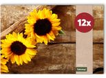 Set Di 12 Tovagliette Lavabili Con Girasoli Estivi