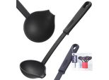 Orion Mestolo Mestolo Per Salsa Mestolo Per Zuppa Mestolo Da Cucina Blackline 60 Ml 29 Cm