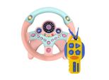 Volante Regolabile Per Bambini Con Effetti Sonori Rosa, Giocattolo Da Viaggio Per Bambini + Accessori - Wheelpinkkey