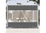 Telone Trasparente Con Occhielli Telone In Pvc Impermeabile 420G/M² Telone In Tessuto Protezione Dal Vento Protezione Dalla Pioggia Per Gazebo Da Giardino Terrazze Balcone Serre, Grigio, H 2,1M X L 3M