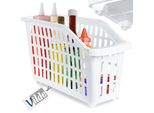 Contenitore Vilde Cesto Di Stoccaggio Contenitore In Plastica Con Rotelle Bianco Stretto 13 L