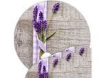 Set Di 4 Tovagliette Lavabili Rotonde Effetto Legno Lavanda