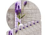 Set Di 8 Tovagliette Lavabili Rotonde Effetto Legno Lavanda