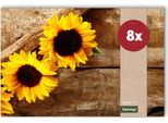 Set Di 8 Tovagliette Lavabili Con Girasoli Estivi