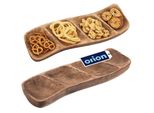 Orion Piatto In Legno Piatto Per Snack Piatto Da Portata Per Snack In Legno Suddiviso Mango 35X11 Cm