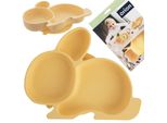 Orion Piatto Per Bambini Piatto Da Dessert Piatto Diviso Giallo Coniglio 23X18,5X3,5 Cm