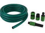 Set Di Tubi Da Giardino Kinzo Da 30 Metri - Tubo Dell'acqua Da 14 Mm (1/2") Max. 6 Bar - Con 3 Raccordi E 1 Spruzzatore - Adatto Per Irrigatori Da Giardino - Verde"