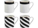 Mikasa Menaje Luxe Deco 380Ml Tazza 4 Unità Nero Nero Taglia Unica