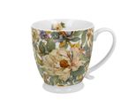 Duo Peony White Tazza 510 Ml Con Piedistallo, Porcellana New Bone China