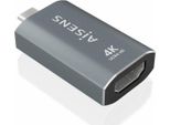 Aisens - A109-0862 - Adattatore Convertitore In Alluminio Da USB-C A Hdmi 4K@60Hz, USB-C/M-HDMI/H, Grigio
