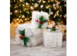 Fch Set Di 3 Scatole Regalo A Led, Scatola Natalizia Con 48 Led, Decorazione Natalizia Illuminata, Oggetto Decorativo A Led