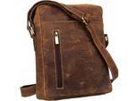 Always Wild | Borsa Postale Da Uomo, In Pelle, Con Tasche, Marrone Chiaro, 19X23X5 Cm