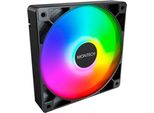 Montech GF120 Argb Pwm Ventola Idraulica Con Cuscinetti 800-1600 Rpm, Basso Livello Di Rumorosità 25,5 Dba, Alta Portata D'aria 66,3 Cfm, 4 Pin - 120 Mm, Nero