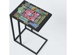 Tavolino - 40 X 29 Cm - Nero - Struttura In Metallo
