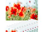 Set Di 12 Tovagliette Lavabili Con Fiori Di Papavero Estivi