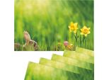 Set Di 6 Tovagliette Lavabili Con Fiori Di Pasqua Narcisi