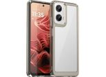 Custodia Per Motorola Moto G35 Trasparente, Antiurto Tpu Silicone Custodia Protettiva Grigio Titanio
