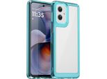 Custodia Per Motorola Moto G55 Trasparente, Antiurto In Silicone Tpu Protettivo Blu Cielo