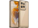 Custodia Per Motorola Edge 50 Neo Trasparente, Antiurto Tpu Silicone Custodia Protettiva Grigio Titanio