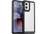 Custodia Per Motorola Moto G55 Trasparente, Antiurto Tpu Silicone Custodia Protettiva Nero