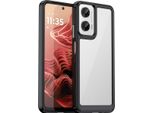 Custodia Per Motorola Moto G35 Trasparente, Protettiva In Silicone Tpu Antiurto Nero