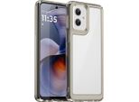 Custodia Per Motorola Moto G55 Trasparente, Antiurto Tpu Silicone Custodia Protettiva Grigio Titanio