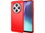 Custodia Per Xiaomi Redmi 14C In Silicone Tpu Morbido, Fibra Di Carbonio, Custodia Protettiva Antiurto Rossa