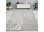 Tappeto Soggiorno Tappeto Motivo Arco Geometrico Grigio Dimensioni - 160 X 230 Cm